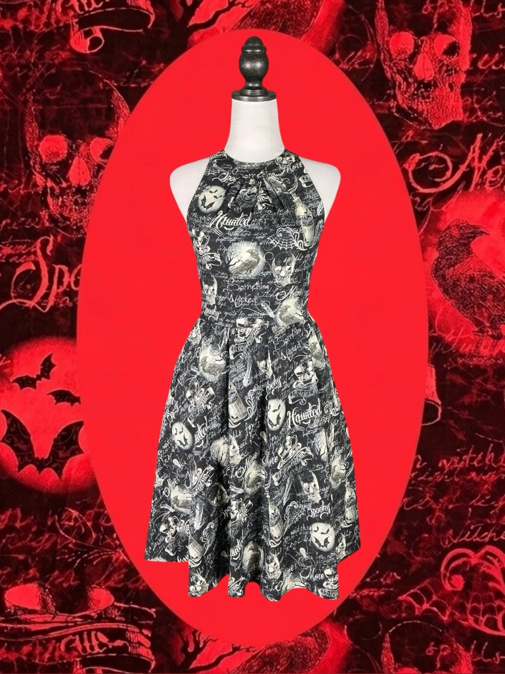 Folter 100% Cotton Retro Cottage Goth Whimsigoth Dark Academia Halloween Dress S